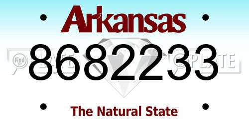 8682233 Arkansas License Plate