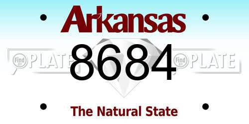 8684 Arkansas License Plate