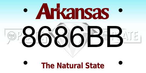 8686BB Arkansas License Plate