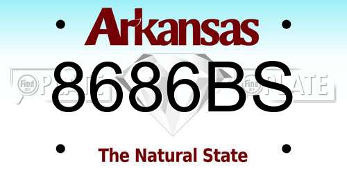 8686BS Arkansas License Plate