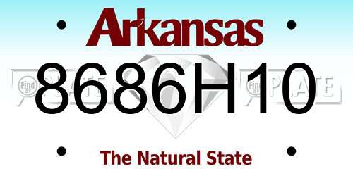 8686H10 Arkansas License Plate