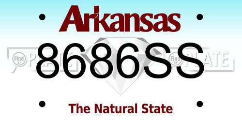 8686SS Arkansas License Plate