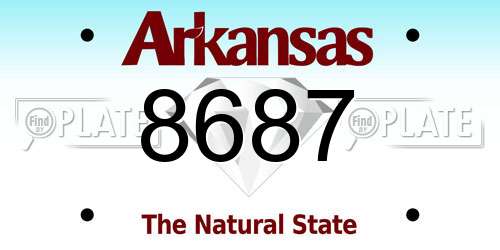 8687 Arkansas License Plate
