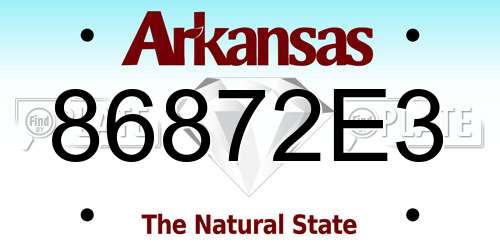 86872E3 Arkansas License Plate