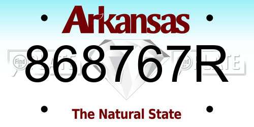 868767R Arkansas License Plate