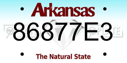 86877E3 Arkansas License Plate