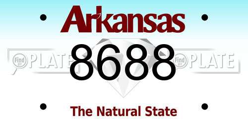 8688 Arkansas License Plate