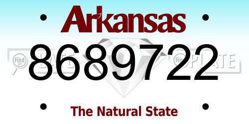8689722 Arkansas License Plate