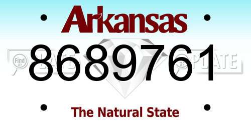 8689761 Arkansas License Plate
