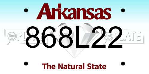 868L22 Arkansas License Plate