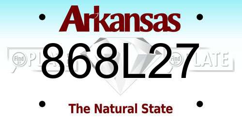 868L27 Arkansas License Plate