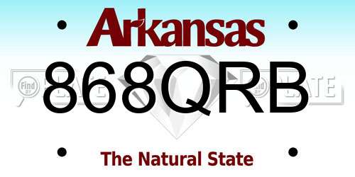 868QRB Arkansas License Plate