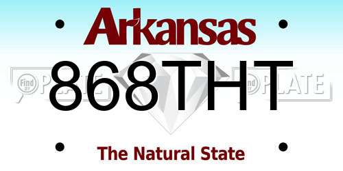 868THT Arkansas License Plate