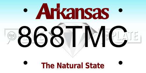 868TMC Arkansas License Plate