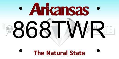 868TWR Arkansas License Plate