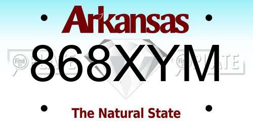 868XYM Arkansas License Plate