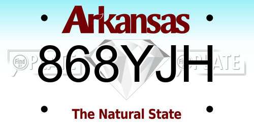 868YJH Arkansas License Plate