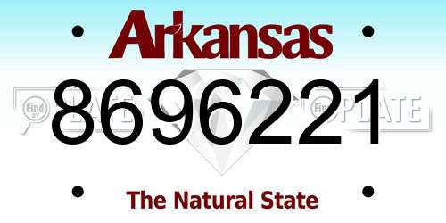 8696221 Arkansas License Plate