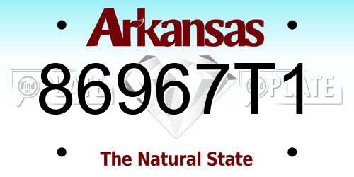 86967T1 Arkansas License Plate