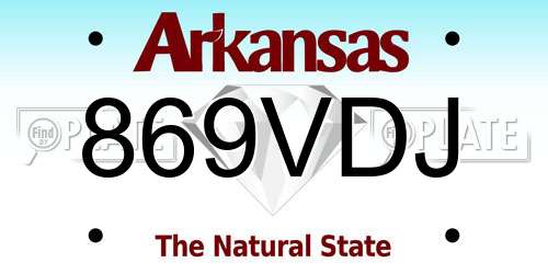 869VDJ Arkansas License Plate