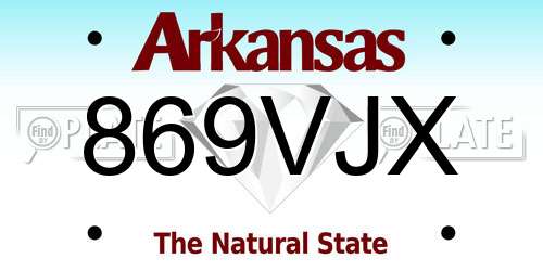 869VJX Arkansas License Plate