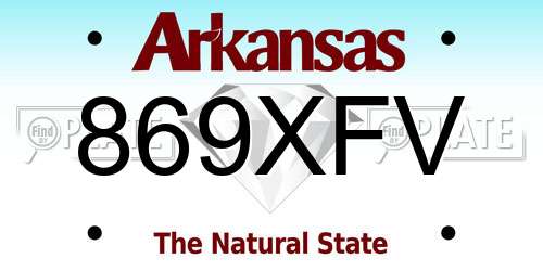 869XFV Arkansas License Plate