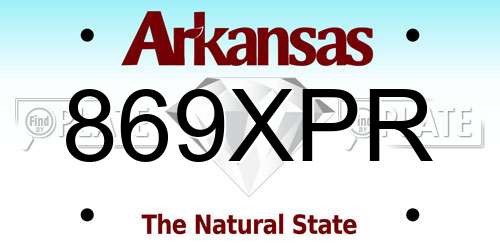 869XPR Arkansas License Plate