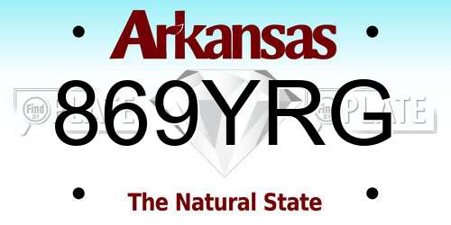 869YRG Arkansas License Plate