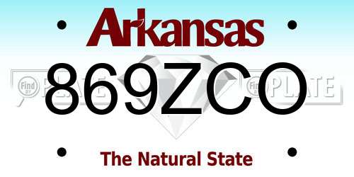 869ZCO Arkansas License Plate