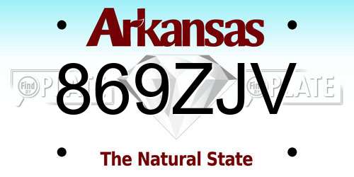 869ZJV Arkansas License Plate