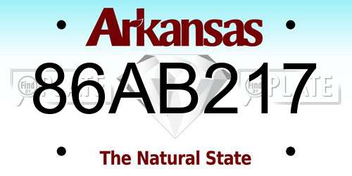 86AB217 Arkansas License Plate