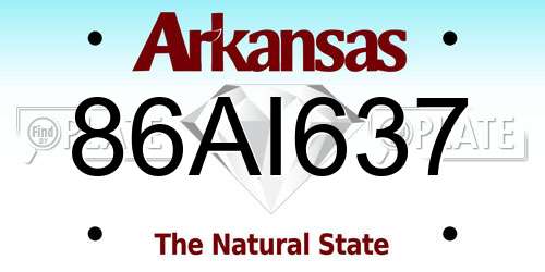 86AI637 Arkansas License Plate