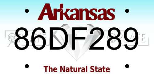 86DF289 Arkansas License Plate