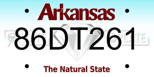 86DT261 Arkansas License Plate