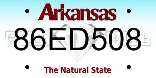 86ED508 Arkansas License Plate