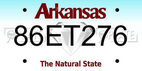 86ET276 Arkansas License Plate