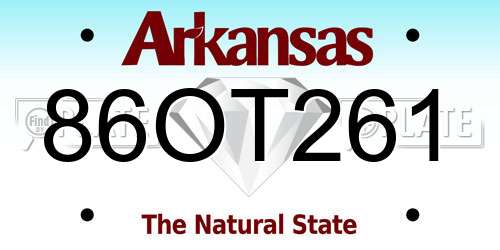 86OT261 Arkansas License Plate