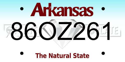 86OZ261 Arkansas License Plate