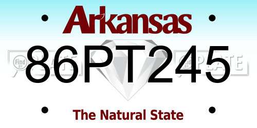 86PT245 Arkansas License Plate