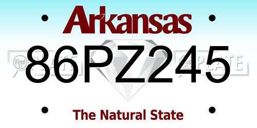 86PZ245 Arkansas License Plate