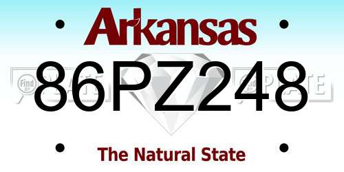 86PZ248 Arkansas License Plate