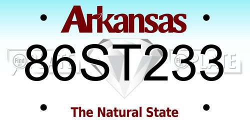 86ST233 Arkansas License Plate