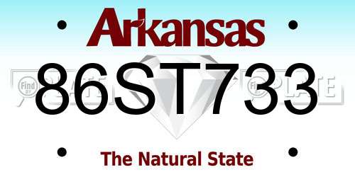 86ST733 Arkansas License Plate
