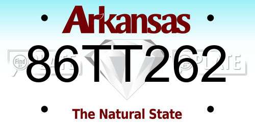 86TT262 Arkansas License Plate