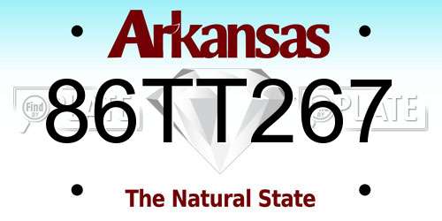 86TT267 Arkansas License Plate