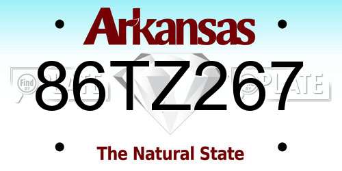 86TZ267 Arkansas License Plate