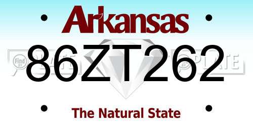 86ZT262 Arkansas License Plate