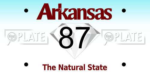 87 Arkansas License Plate