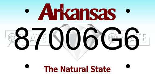 87006G6 Arkansas License Plate