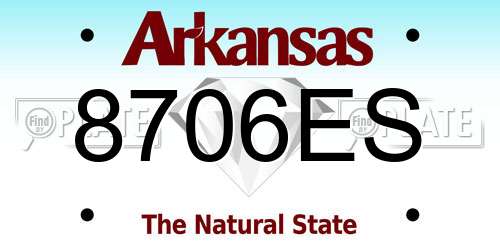 8706ES Arkansas License Plate